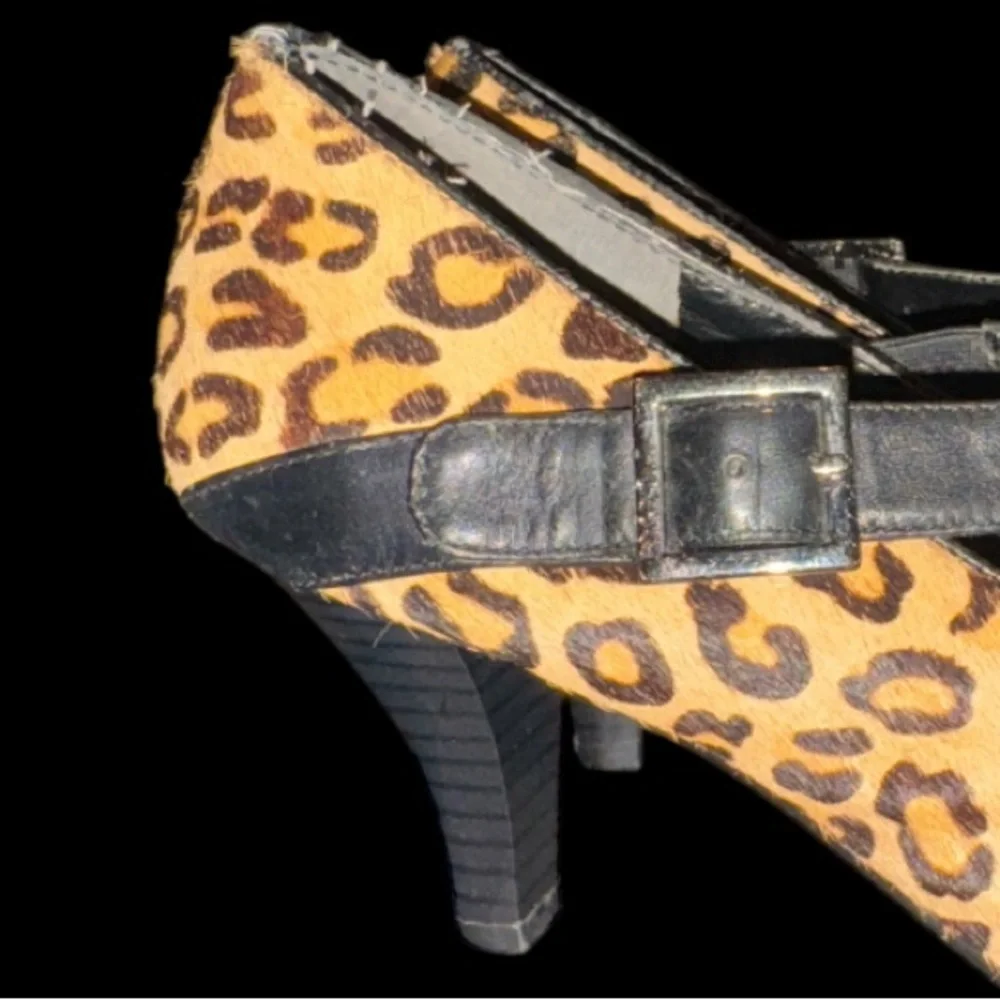 Aerosoles Animal Faux Leopard Fur Print Leather Shoes‎ Heels Size 8